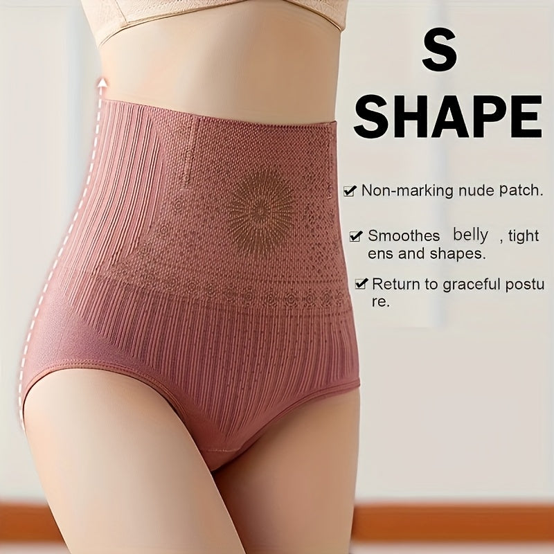 Seamless High-Waist Shapewear Panties - Breathable, Tummy Control Underwear for Fitness & Training