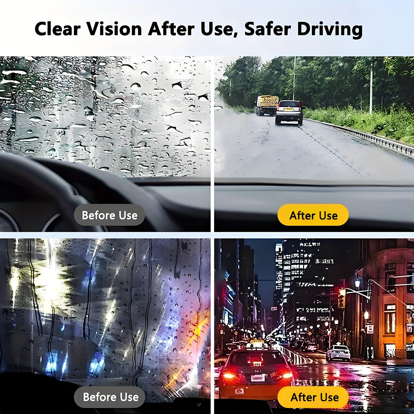 Car Glass Anti-Fog Wipes & Rain Repellent