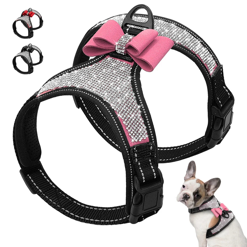 Reflective Dog Harness Nylon Pug Small Medium Dogs Harnesses Vest