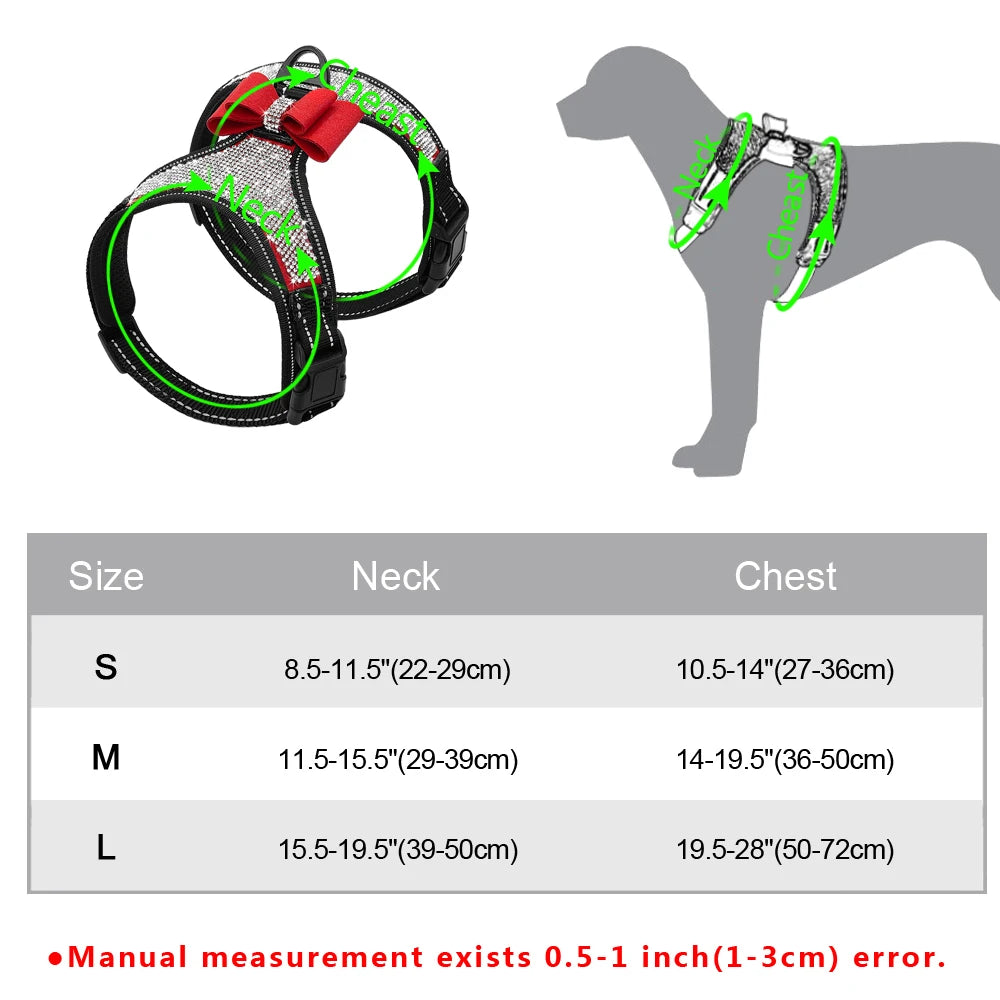 Reflective Dog Harness Nylon Pug Small Medium Dogs Harnesses Vest