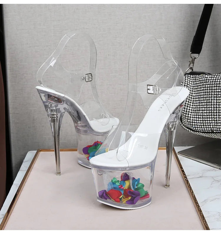 Ltarta 10368 Series 17cm Heel 7.5cm Platform Nightclub High Heels Glowing Sandals Shoes