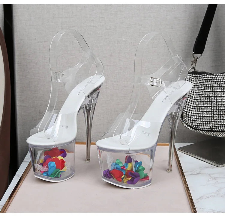 Ltarta 10368 Series 17cm Heel 7.5cm Platform Nightclub High Heels Glowing Sandals Shoes