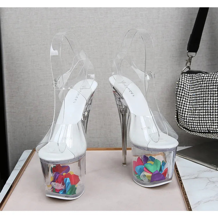 Ltarta 10368 Series 17cm Heel 7.5cm Platform Nightclub High Heels Glowing Sandals Shoes