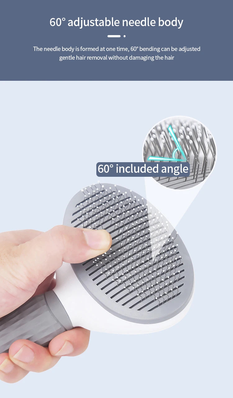 Pet Hair Removal Comb – Stainless Steel Grooming Brush for Dogs and Cats