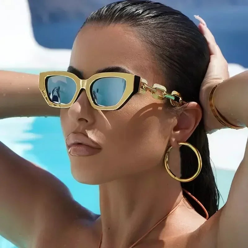 Women Vintage Brand Designer Black Sun Glasses UV400 Luxury Cat Eye