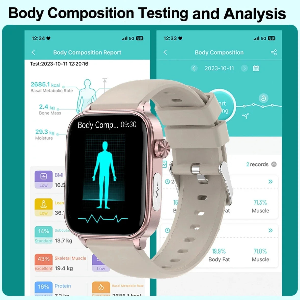 ECG+PPG Medical-Grade Smartwatch for Men: Monitors blood glucose, lipids, and uric acid, with Bluetooth connectivity for comprehensive health tracking.