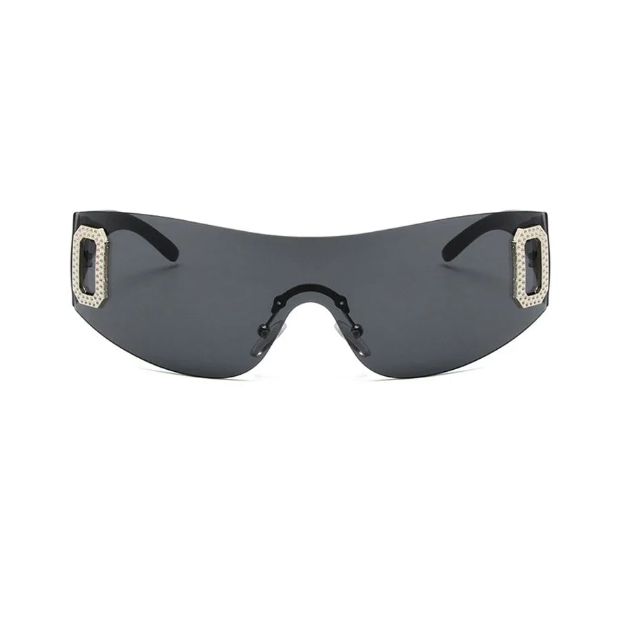 SOZO TU Rimless Punk Monolithic Sunglasses
