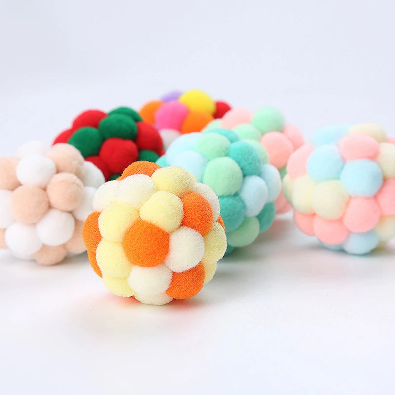 Interactive Plush Cat Toy Balls – Colorful Teaser Toys for Cats