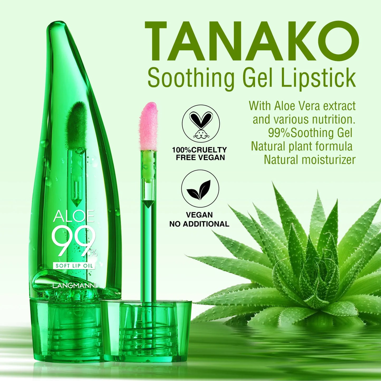 Batom Natural de Aloe Vera Lip Tint Longa Duração À Prova D'Água Hidratante