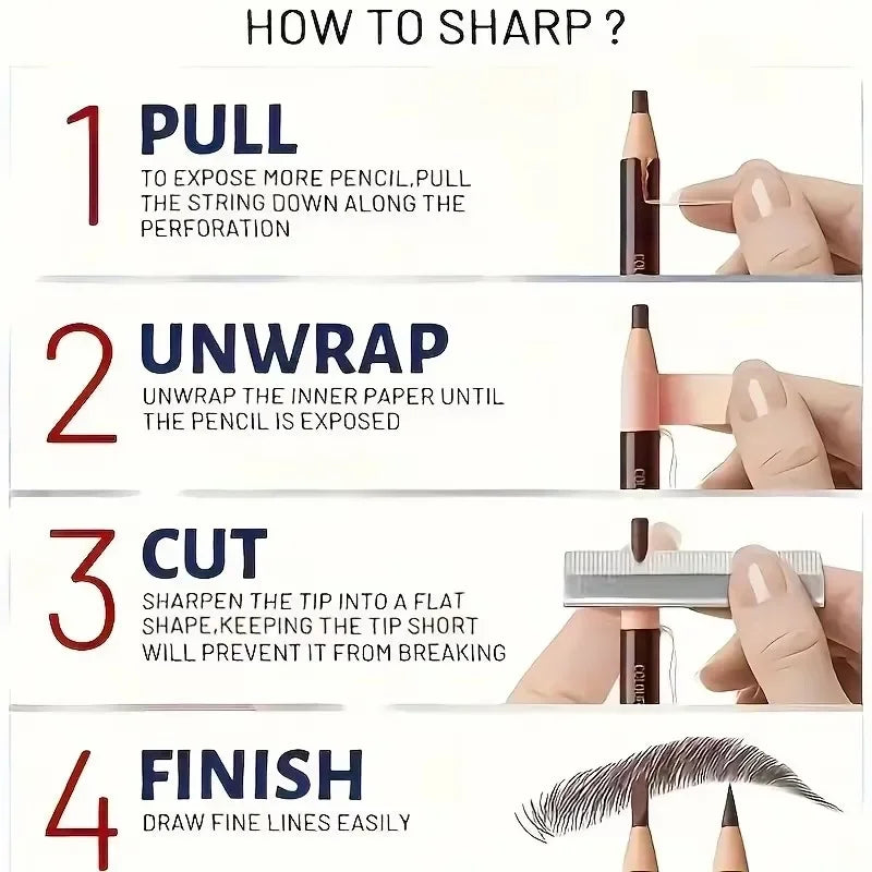 Tear-Off Pull Line Eyebrow Pencil – Perfect Brows Every Time 6 Colors Option Eyebrow Pencil Waterproof