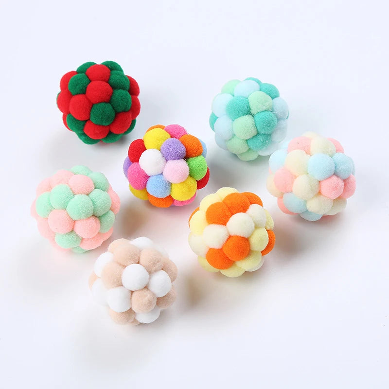 Interactive Plush Cat Toy Balls – Colorful Teaser Toys for Cats
