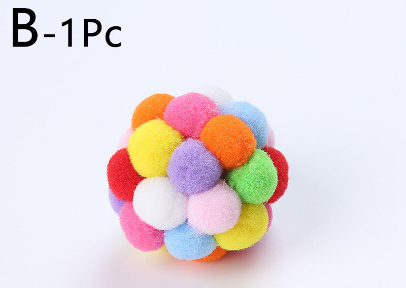 Interactive Plush Cat Toy Balls – Colorful Teaser Toys for Cats