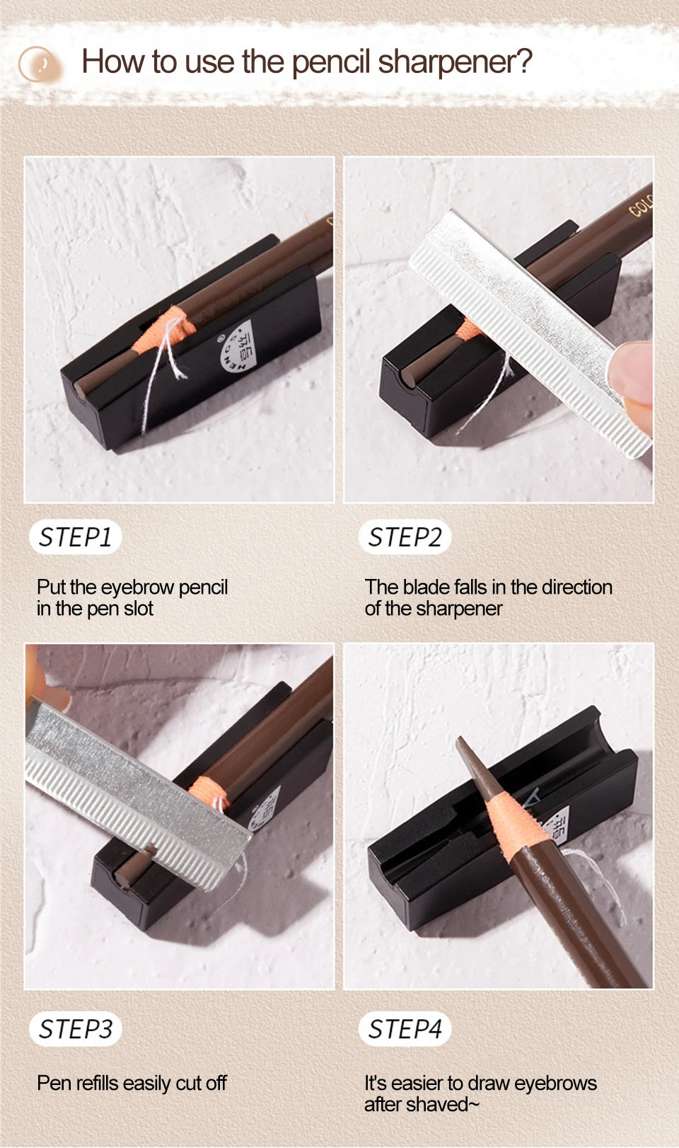 Tear-Off Pull Line Eyebrow Pencil – Perfect Brows Every Time 6 Colors Option Eyebrow Pencil Waterproof