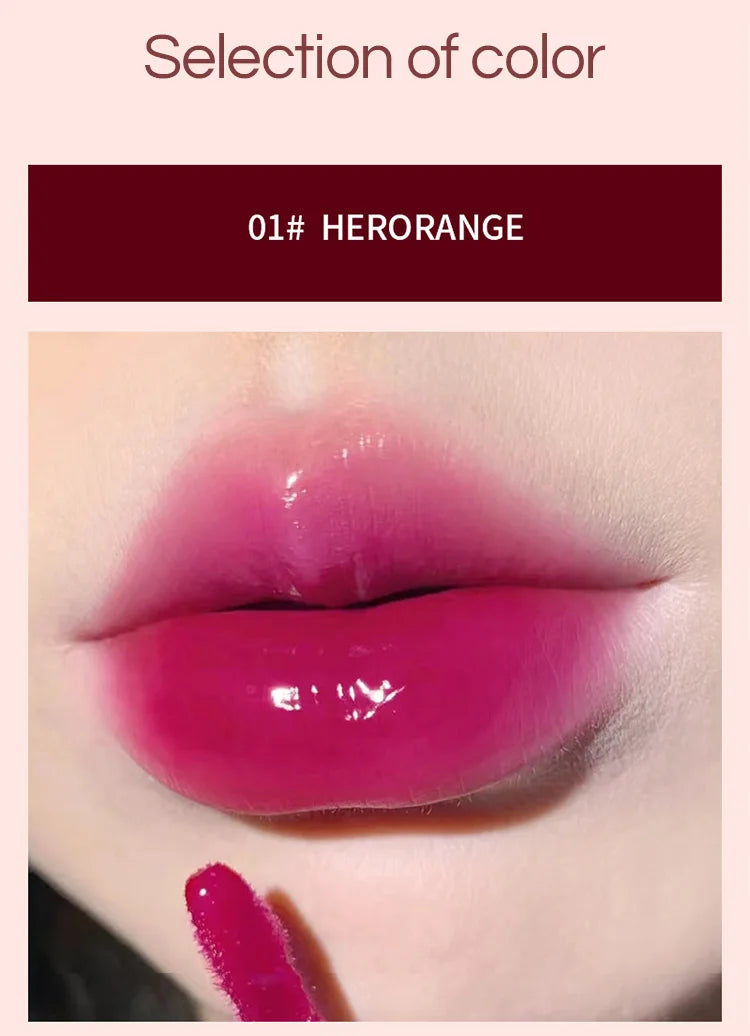 Lightly Glass Water Gloss Herorange Lip Glaze Mirror Moisturizing Plump Lips