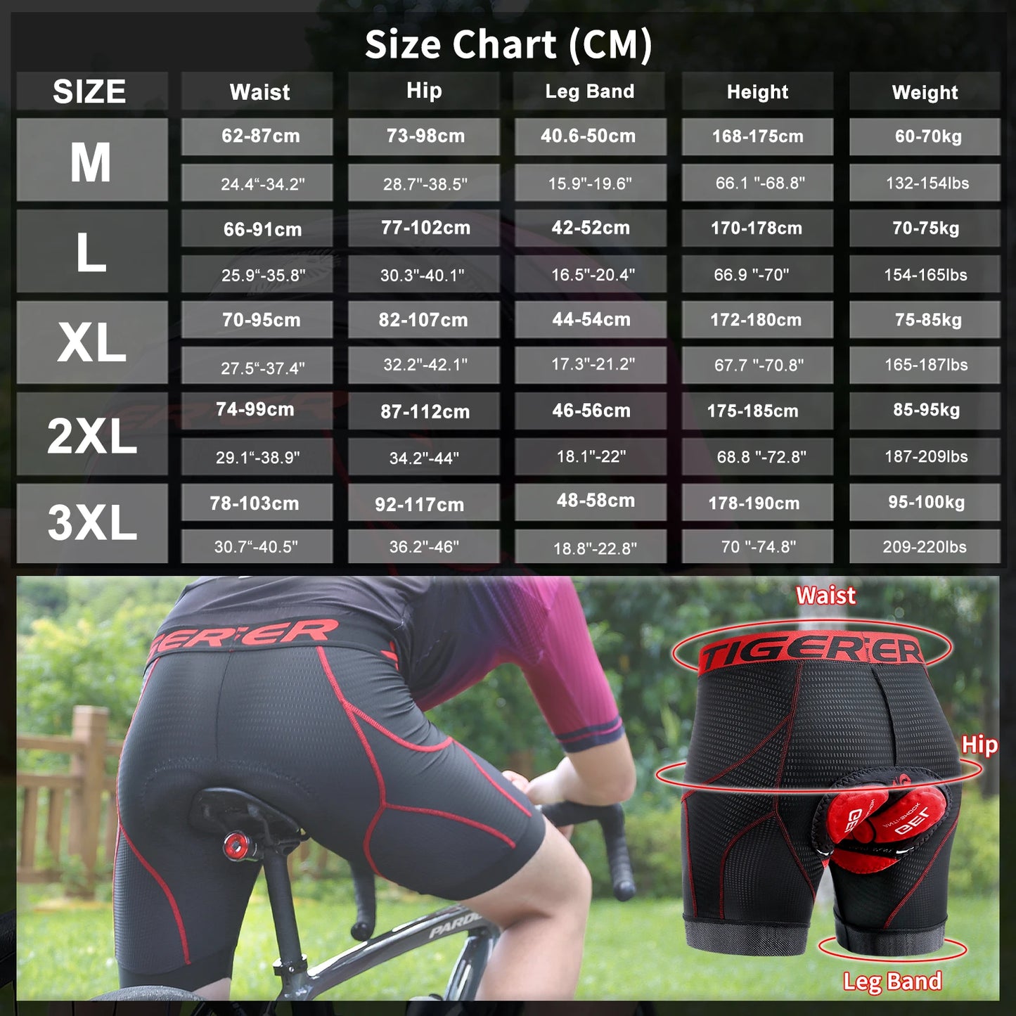 Cycling Underwear Shorts 5D Padded Sports Riding Bike Bicycle MTB Liner