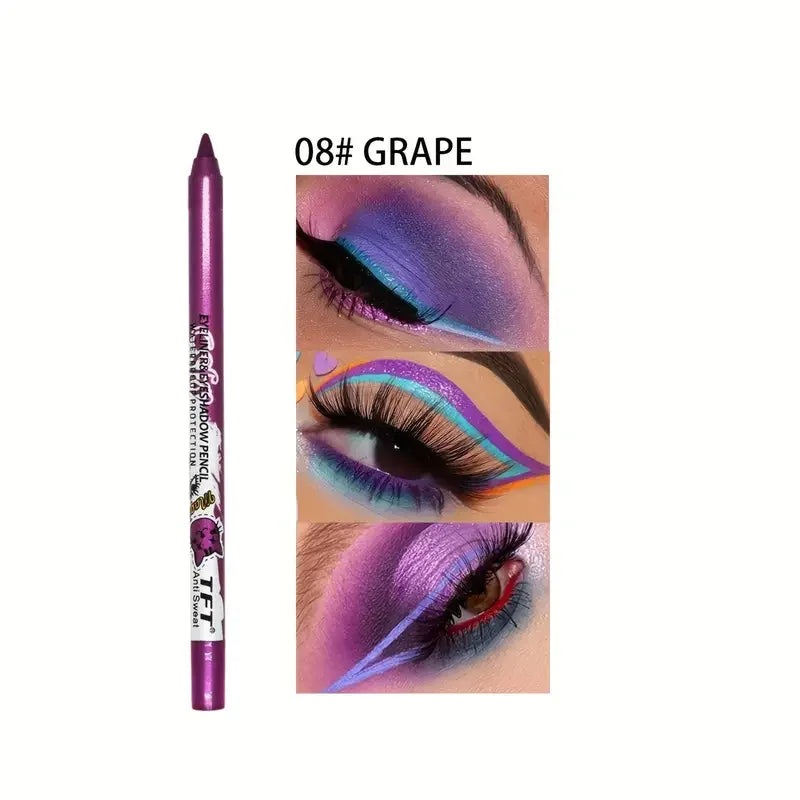 Pearly Glitter Colorful Eyeshadow and Eyeliner Gel Pen - Waterproof
