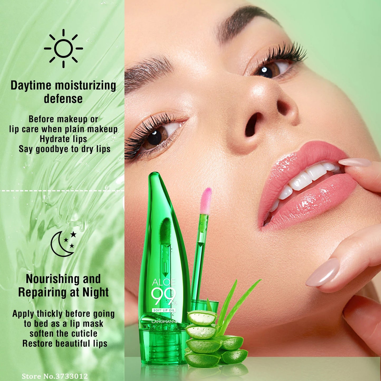 Batom Natural de Aloe Vera Lip Tint Longa Duração À Prova D'Água Hidratante