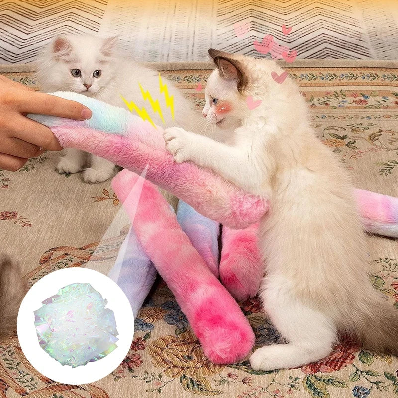 Plush Cat Chew Toy Catnip Self-hi Bite Toys Strip Pillow Teaser Toys