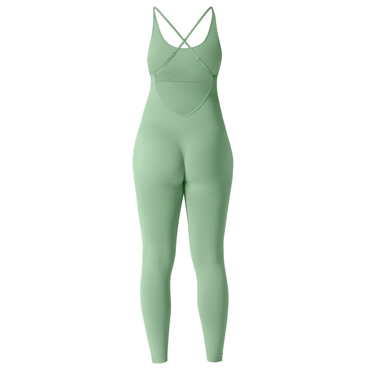 OMKAGI Women’s Full-Length Bodycon Jumpsuit – Sleeveless Athletic & Casual Wear
