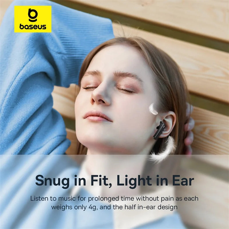 BASEUS In-Ear Wireless Earphones Bluetooth 5.3 30H Bateria de longa duração IPX4 prova d'água