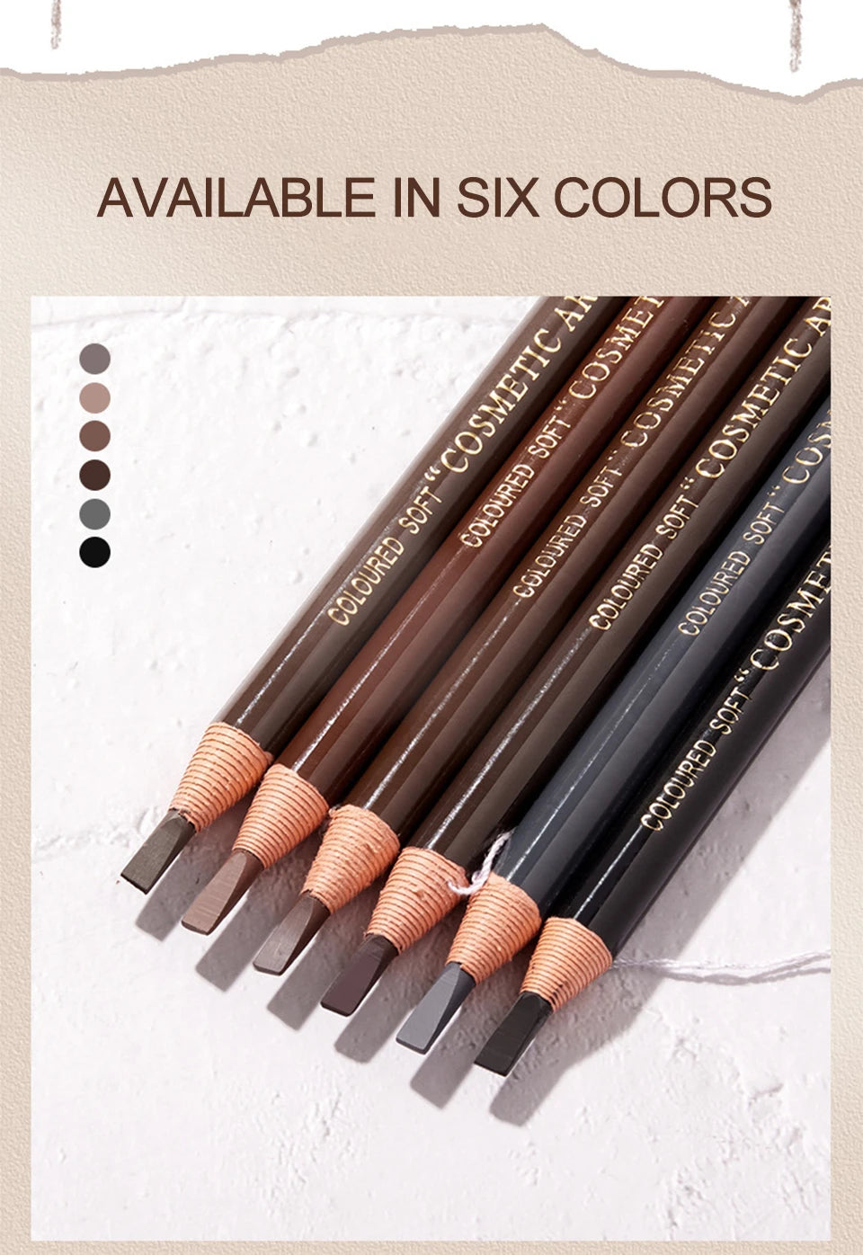Tear-Off Pull Line Eyebrow Pencil – Perfect Brows Every Time 6 Colors Option Eyebrow Pencil Waterproof
