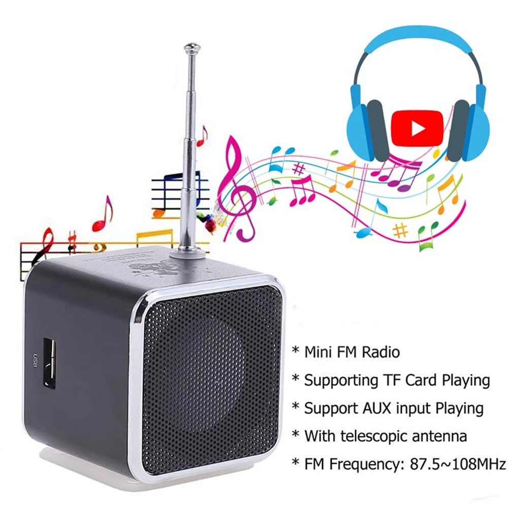 Rádio portátil recarregável FM mini rádio
