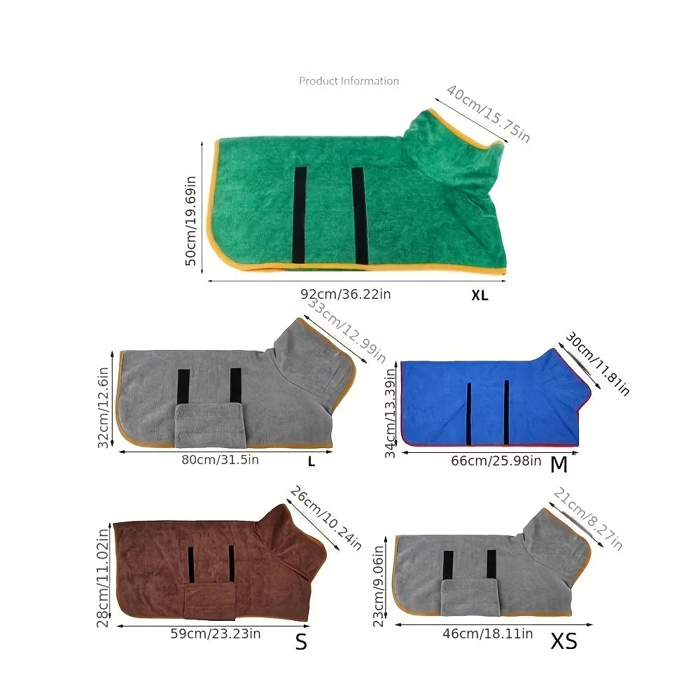 Pet Bath Towel – Quick Drying & Absorbent Dog Bathrobe for Large and Small Dog