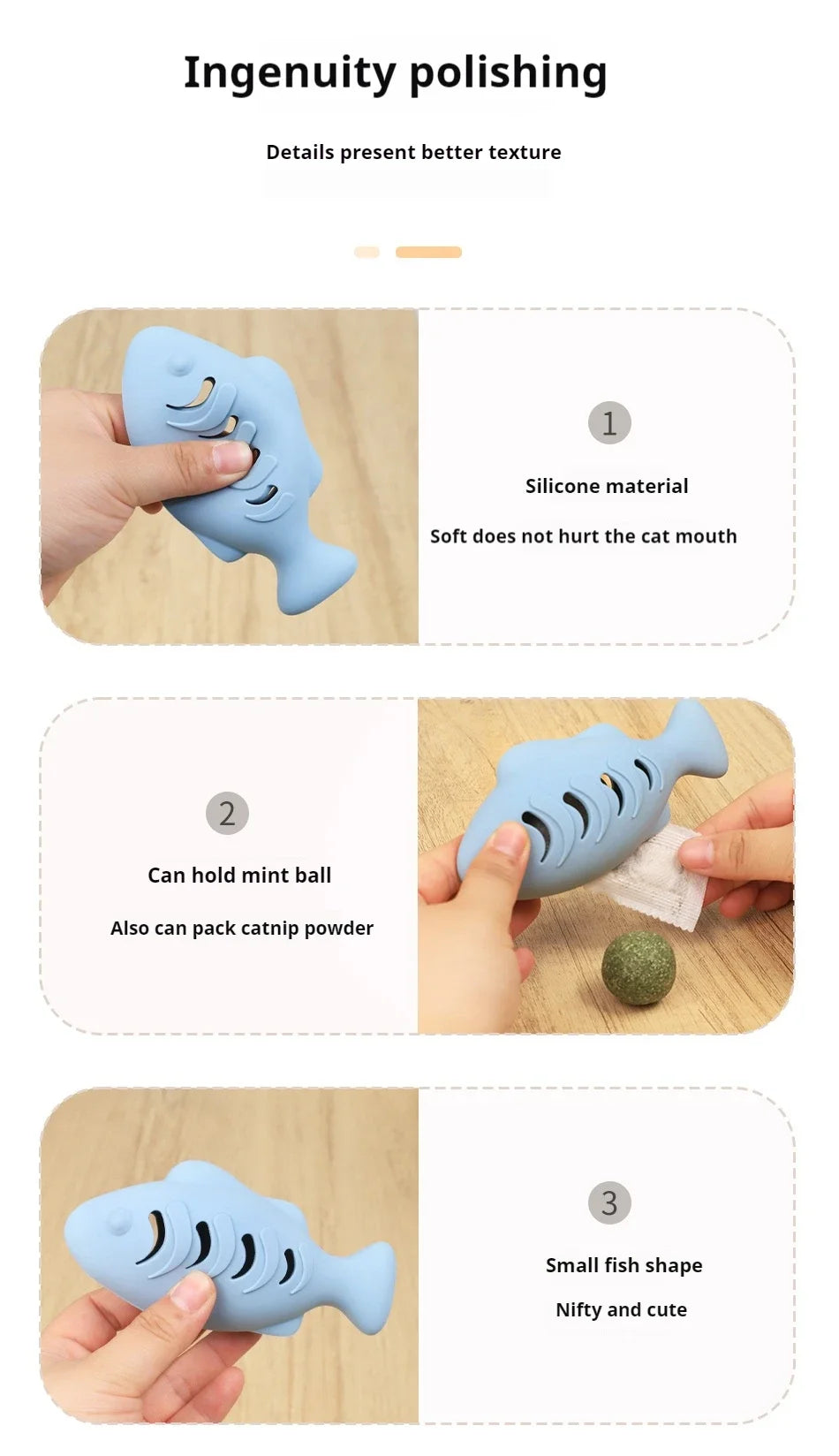 Cat Mint Bite-Resistant Silicone Toy – Fun and Healthy Playtime for Your Feline Friend