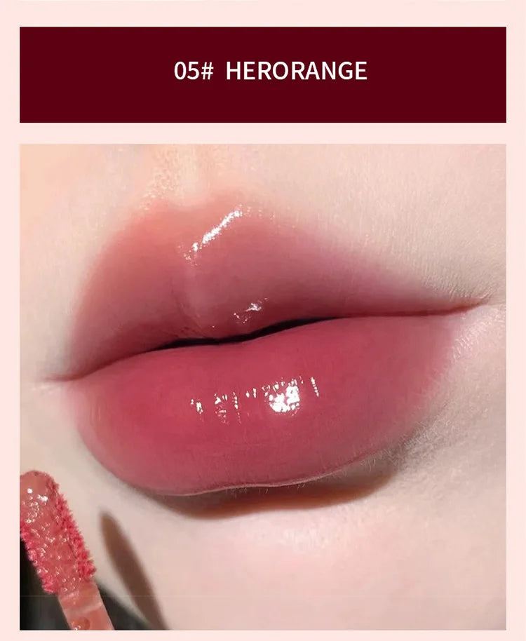 Lightly Glass Water Gloss Herorange Lip Glaze Mirror Moisturizing Plump Lips