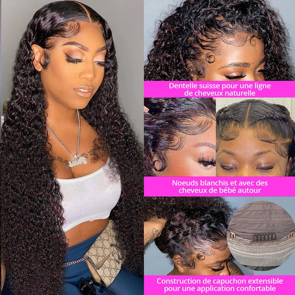 Human Hair Wigs 360 HD Lace Frontal Wig Curly
