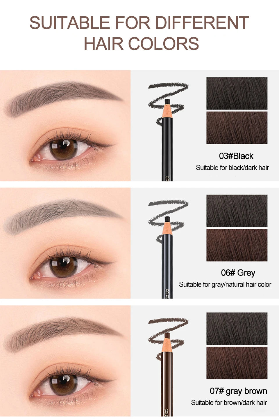 Tear-Off Pull Line Eyebrow Pencil – Perfect Brows Every Time 6 Colors Option Eyebrow Pencil Waterproof