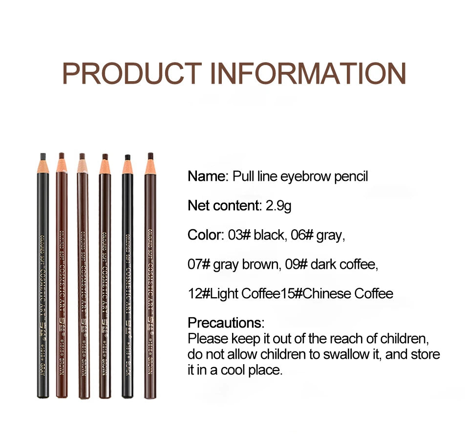 Tear-Off Pull Line Eyebrow Pencil – Perfect Brows Every Time 6 Colors Option Eyebrow Pencil Waterproof