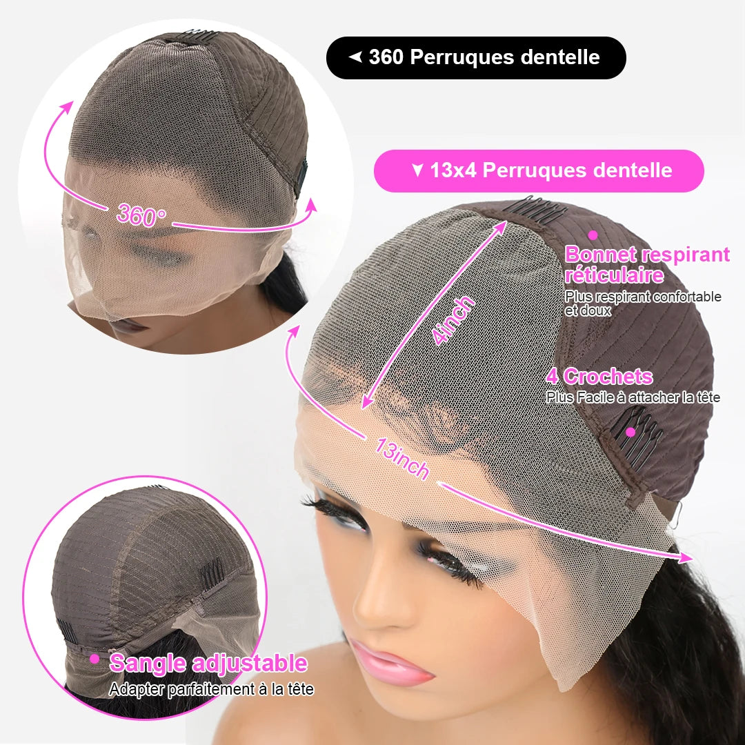 Human Hair Wigs 360 HD Lace Frontal Wig Curly