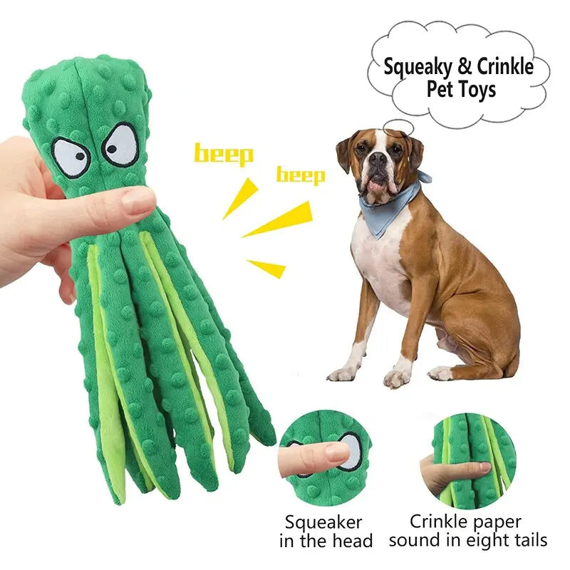 Plush Dog Toys Octopus Squeaky Dog Toys