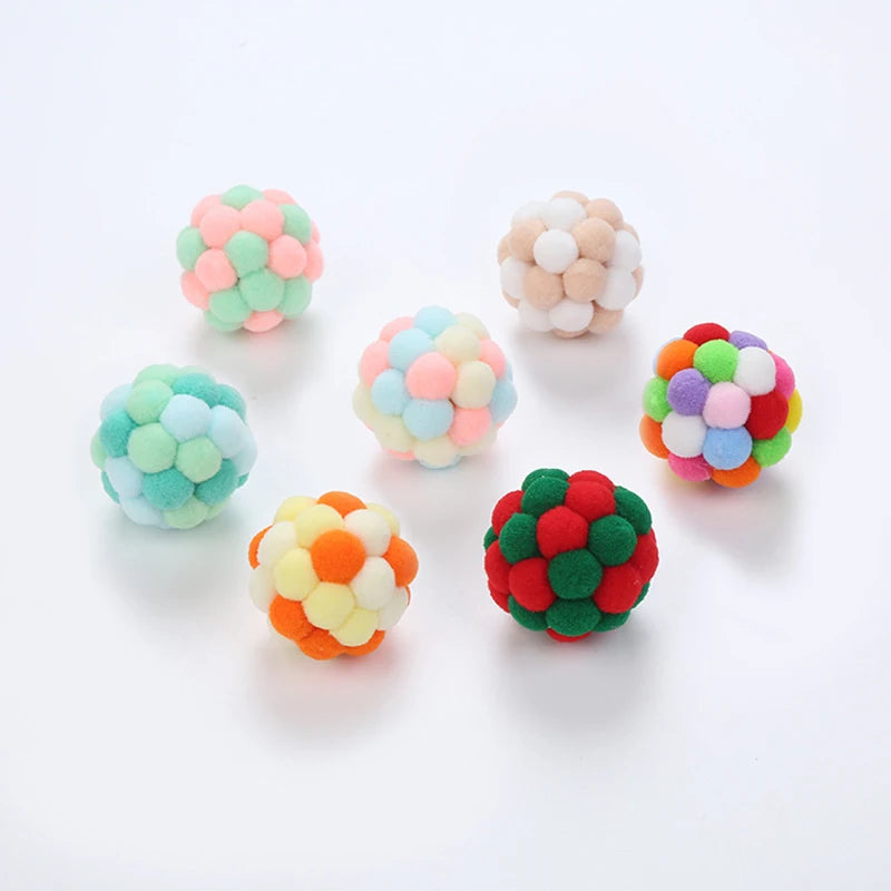 Interactive Plush Cat Toy Balls – Colorful Teaser Toys for Cats