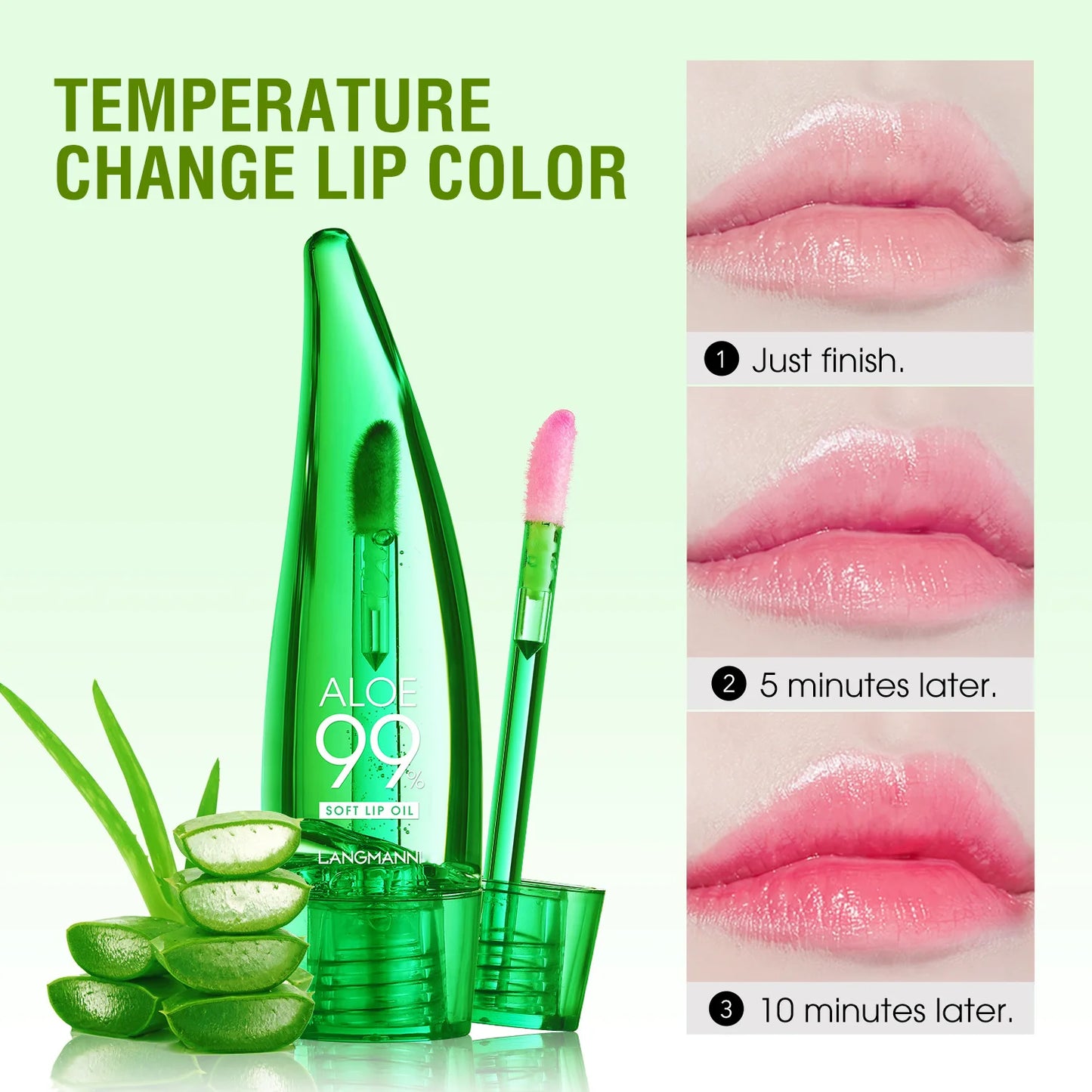 Batom Natural de Aloe Vera Lip Tint Longa Duração À Prova D'Água Hidratante