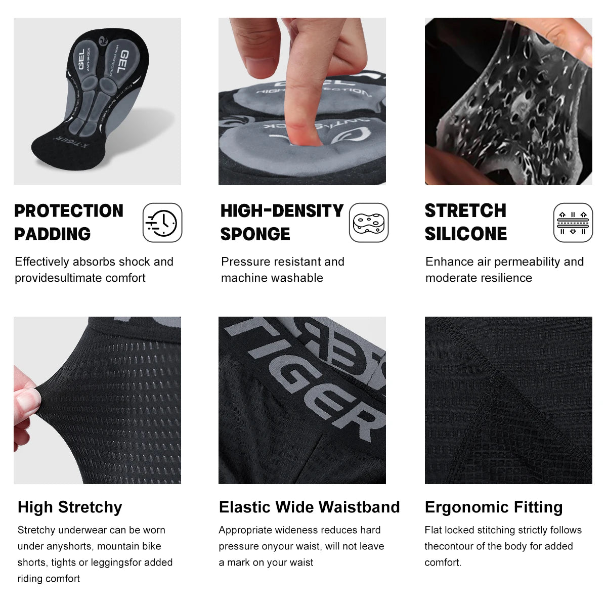 Cycling Underwear Shorts 5D Padded Sports Riding Bike Bicycle MTB Liner