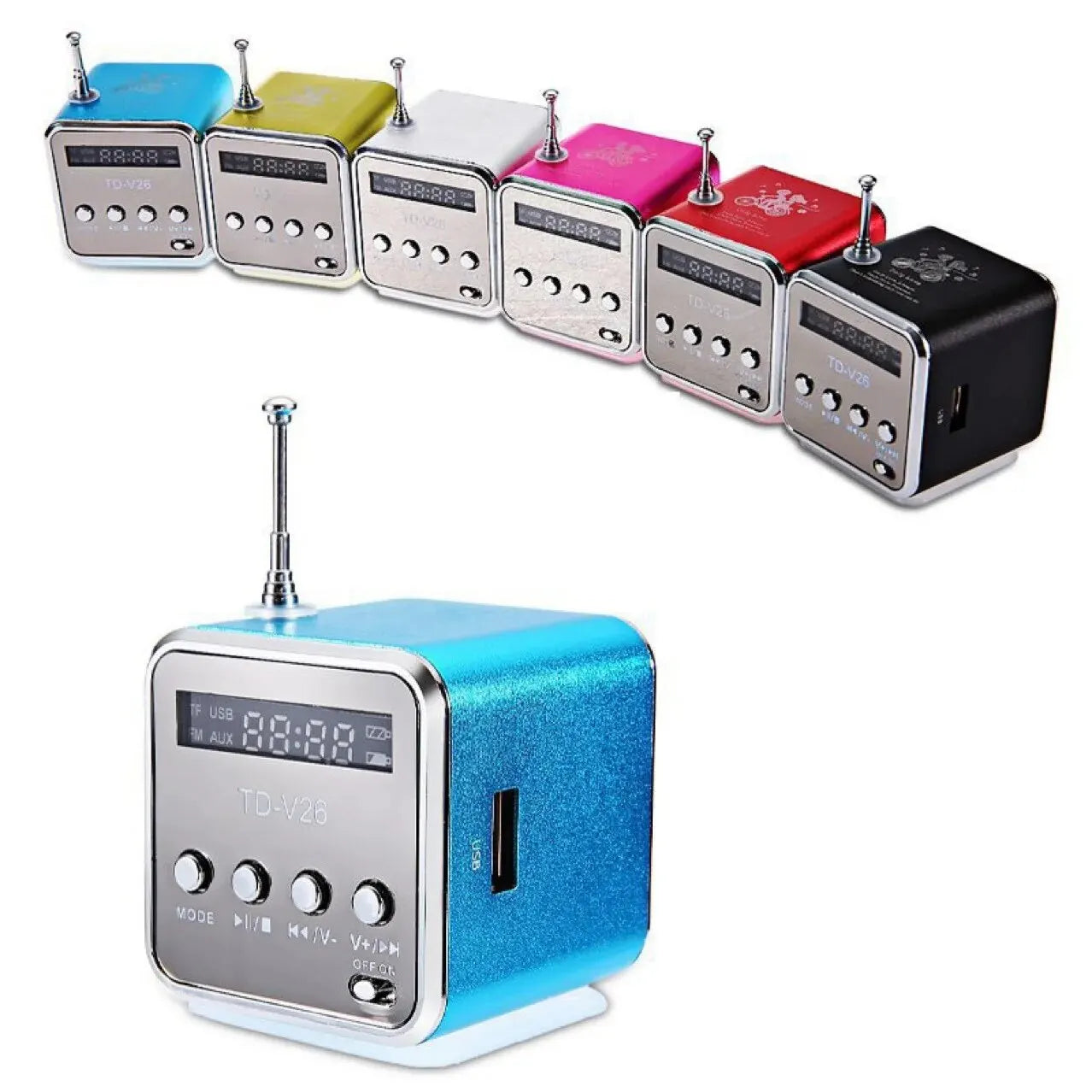 Rádio portátil recarregável FM mini rádio