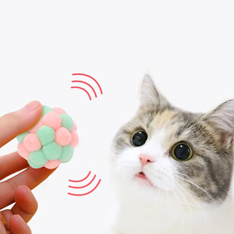Interactive Plush Cat Toy Balls – Colorful Teaser Toys for Cats
