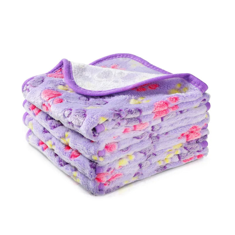 Soft & Fluffy Dog Bed Mat Blanket – Adorable Paws/Elephant Pattern