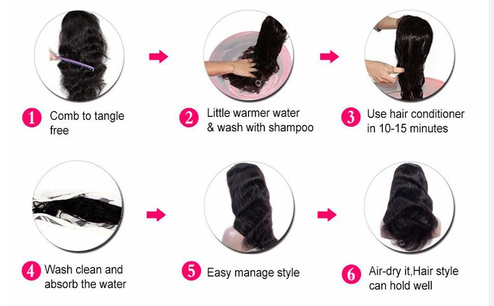 Human Hair Wigs With Bangs Natural Black 10-30 inch Brazilian