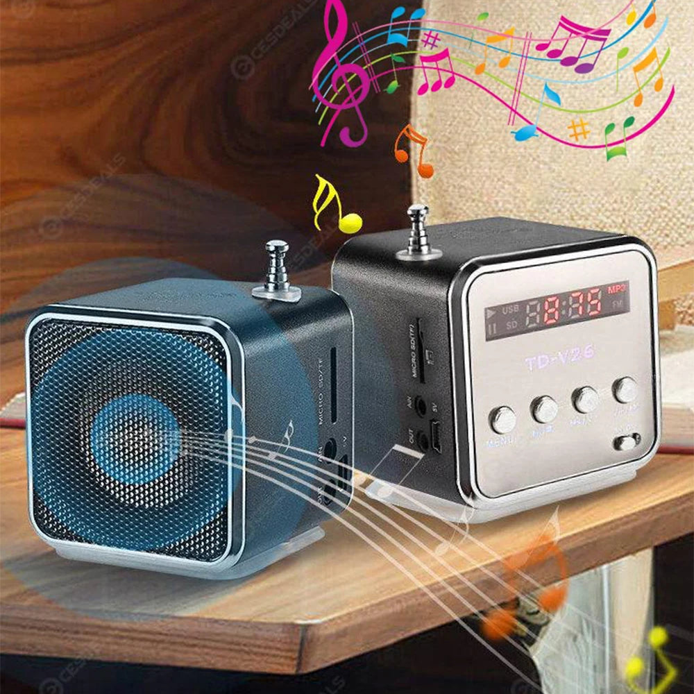 Rádio portátil recarregável FM mini rádio