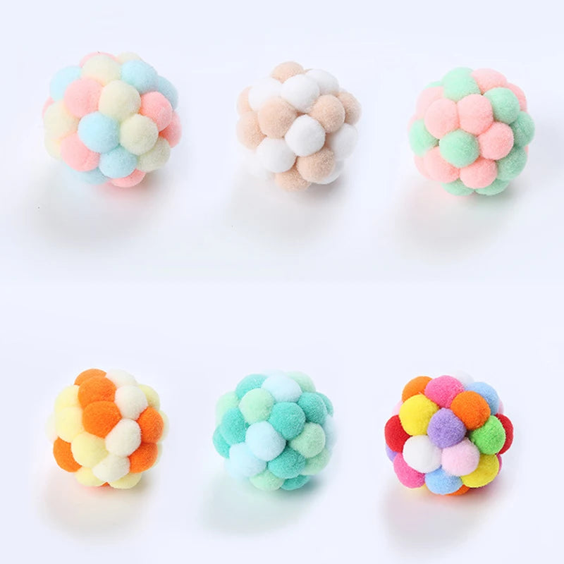 Interactive Plush Cat Toy Balls – Colorful Teaser Toys for Cats