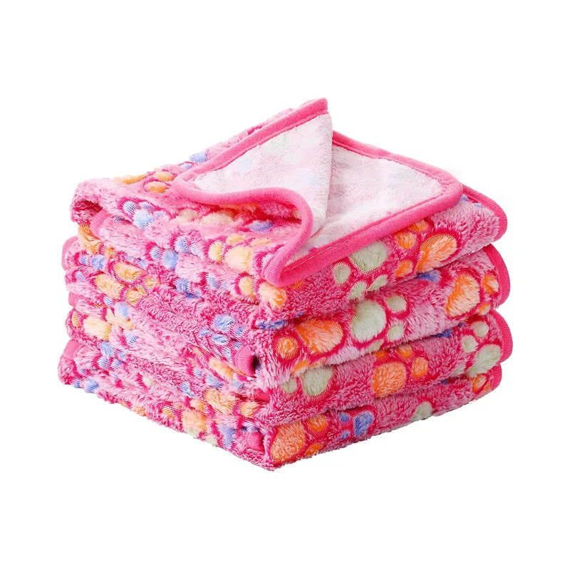 Soft & Fluffy Dog Bed Mat Blanket – Adorable Paws/Elephant Pattern