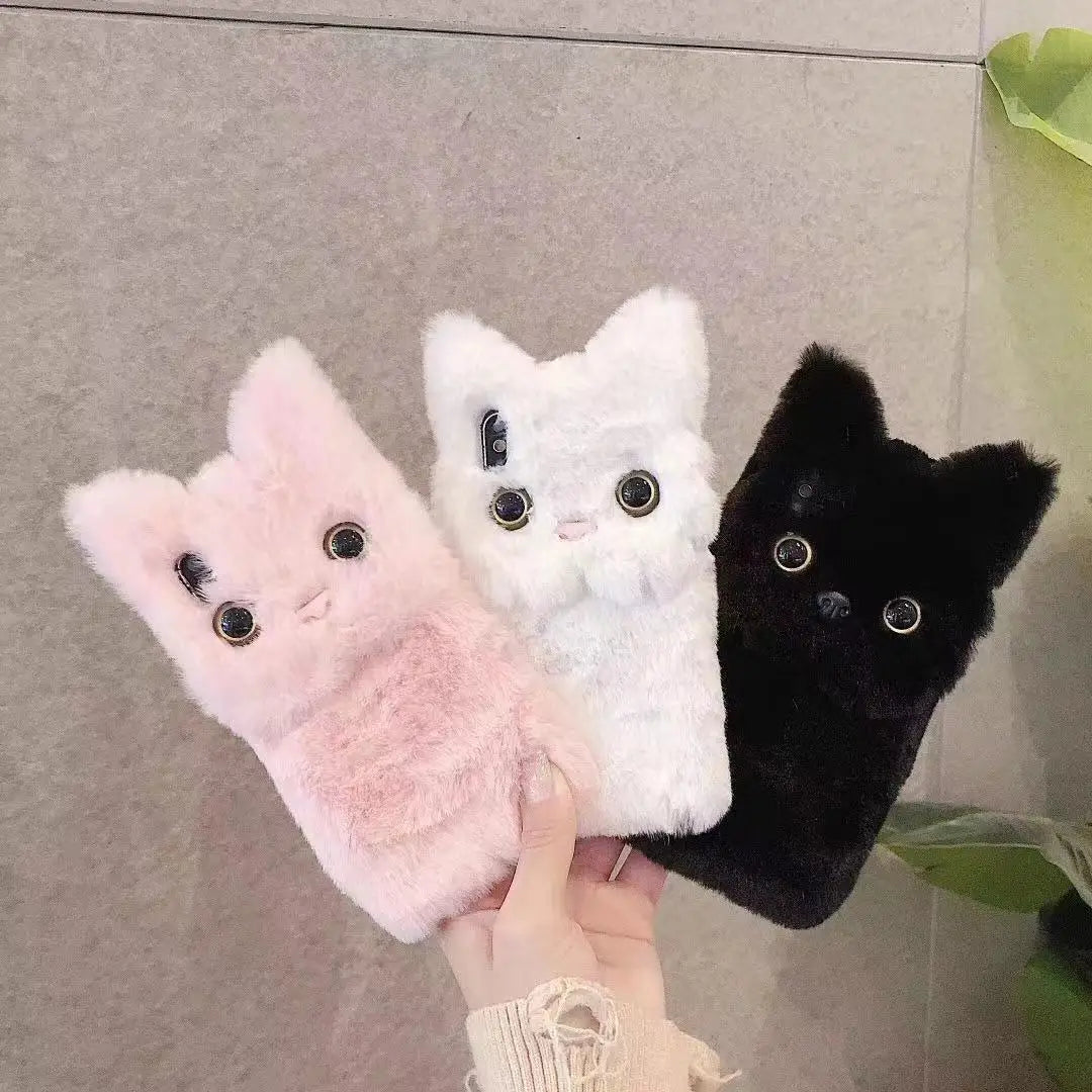 Plush Fur Phone Case For iPhone 15 14 XS XR X 13 12 11 Pro Max fluffy Fur Cover For iPhone 6 6S 7 8 Plus Cases