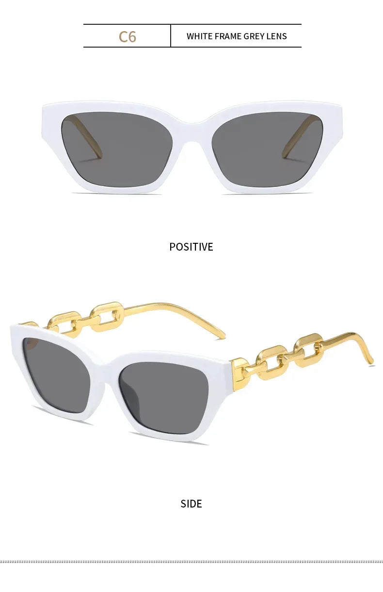 Women Vintage Brand Designer Black Sun Glasses UV400 Luxury Cat Eye