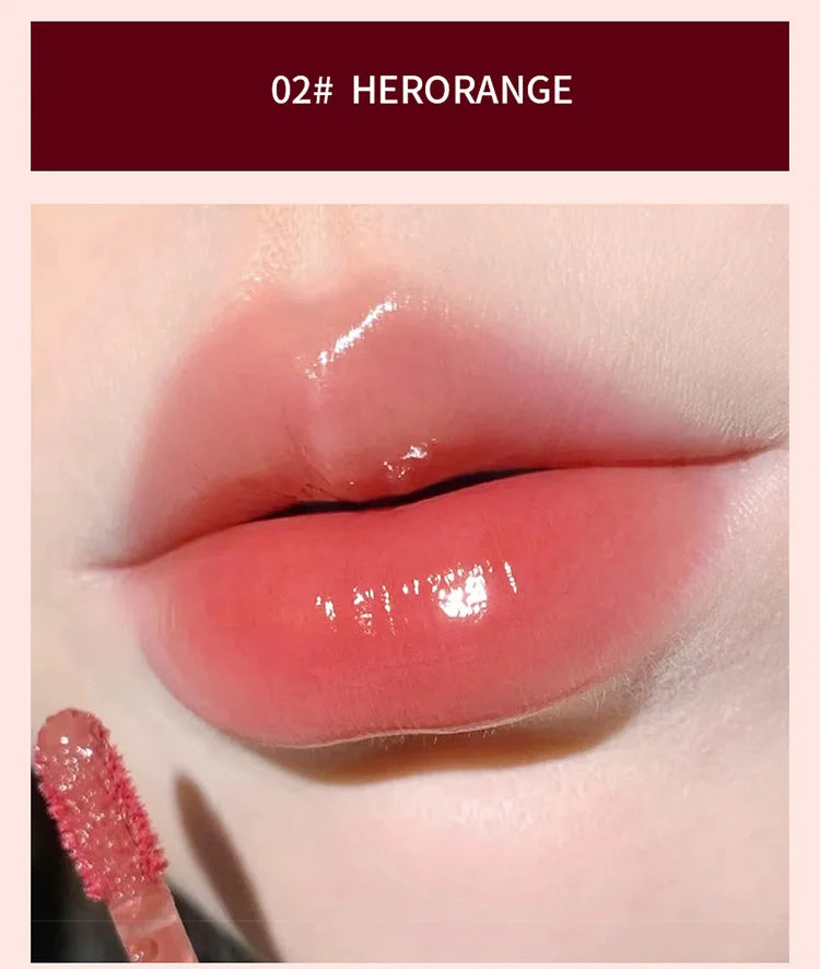 Lightly Glass Water Gloss Herorange Lip Glaze Mirror Moisturizing Plump Lips