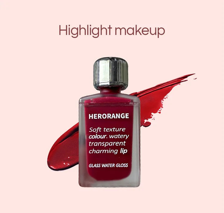 Lightly Glass Water Gloss Herorange Lip Glaze Mirror Moisturizing Plump Lips