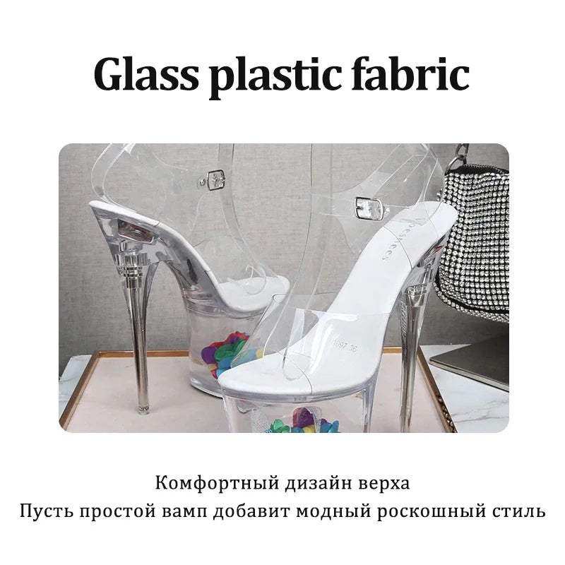 Ltarta 10368 Series 17cm Heel 7.5cm Platform Nightclub High Heels Glowing Sandals Shoes