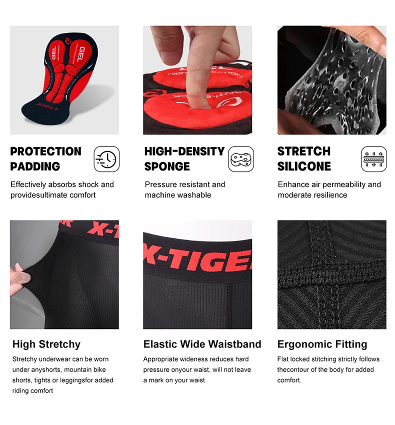 Cycling Underwear Shorts 5D Padded Sports Riding Bike Bicycle MTB Liner